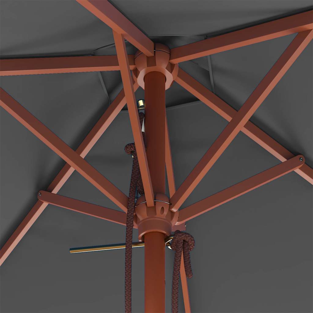 Parasol met houten paal 150x200 cm antraciet is nu te koop bij PeponiXL, paradijselijk wonen!