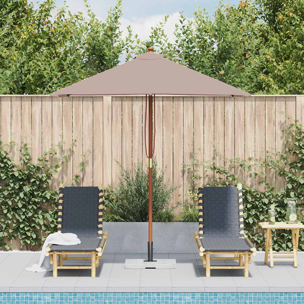 Parasol met houten paal 150x200 cm taupe is nu te koop bij PeponiXL, paradijselijk wonen!