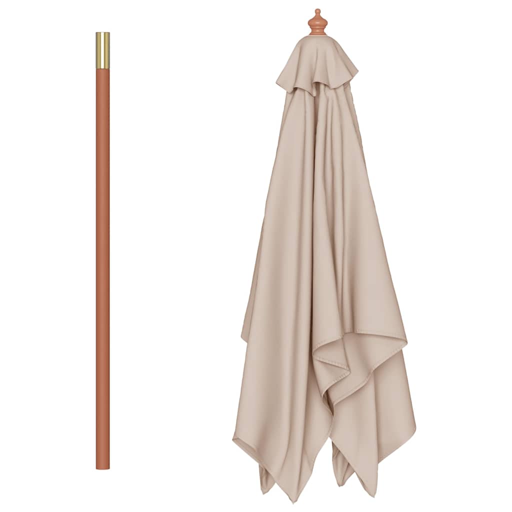 Parasol met houten paal 150x200 cm taupe is nu te koop bij PeponiXL, paradijselijk wonen!