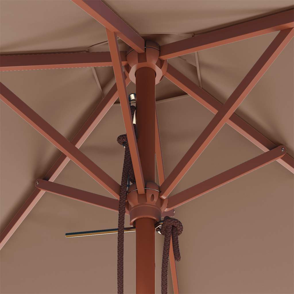 Parasol met houten paal 150x200 cm taupe is nu te koop bij PeponiXL, paradijselijk wonen!