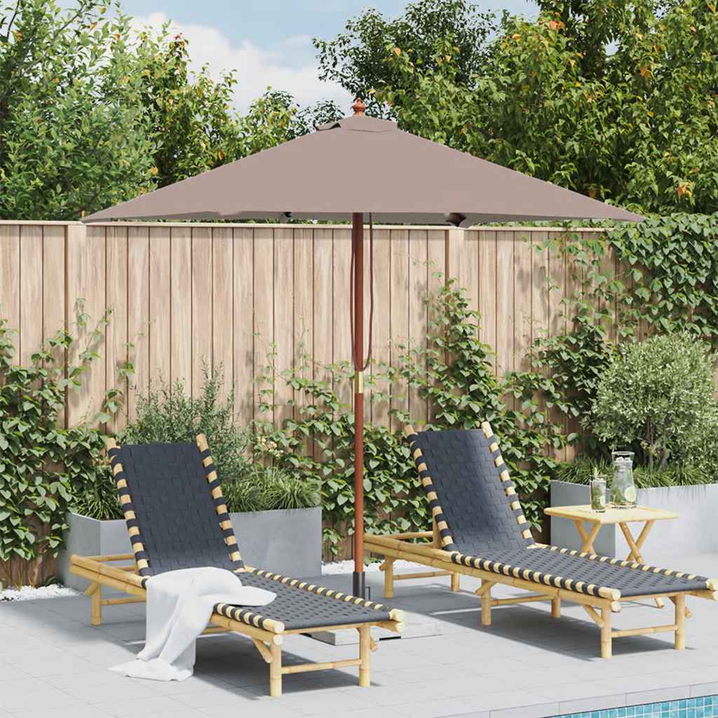 Parasol met houten paal 150x200 cm taupe is nu te koop bij PeponiXL, paradijselijk wonen!