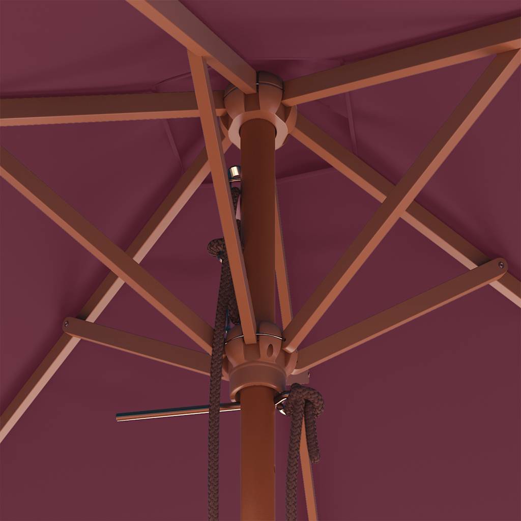 Parasol met houten paal 150x200 cm bordeauxrood is nu te koop bij PeponiXL, paradijselijk wonen!