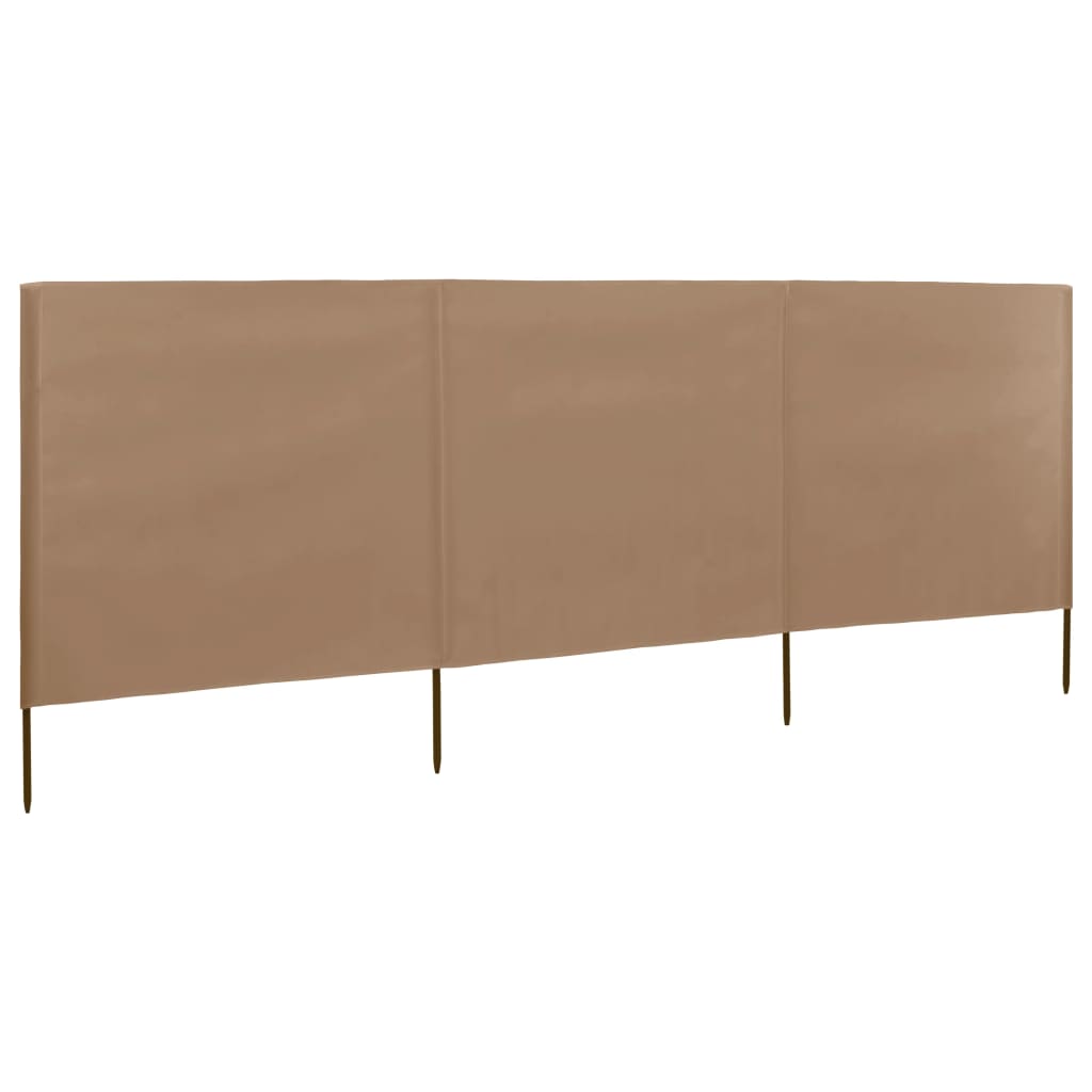 Windscherm 3-panelen 400x120 cm stof taupe is nu te koop bij PeponiXL, paradijselijk wonen!