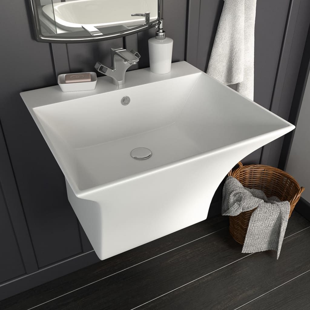 Wasbak wandgemonteerd 500x450x410 mm keramiek wit is nu te koop bij PeponiXL, paradijselijk wonen!