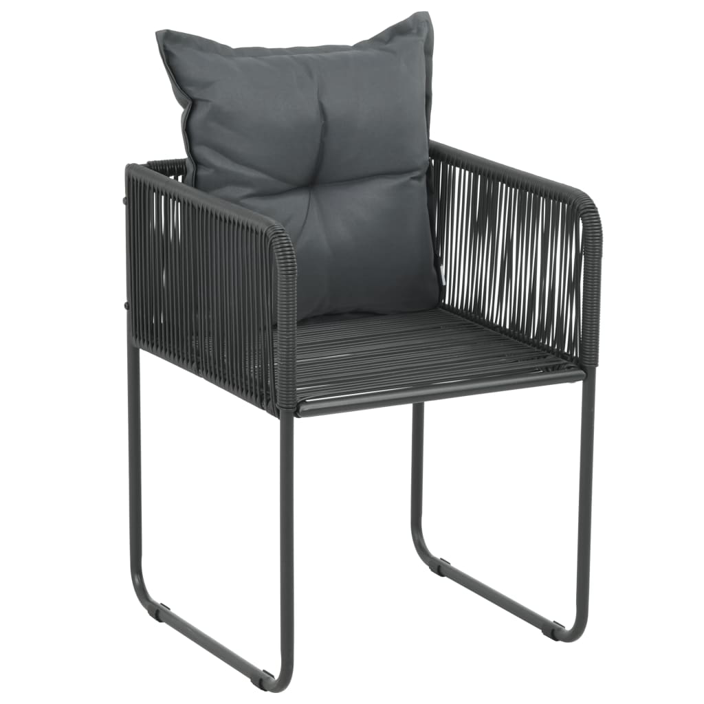 Tuinstoelen 2 st met kussens poly rattan zwart is nu te koop bij PeponiXL, paradijselijk wonen!