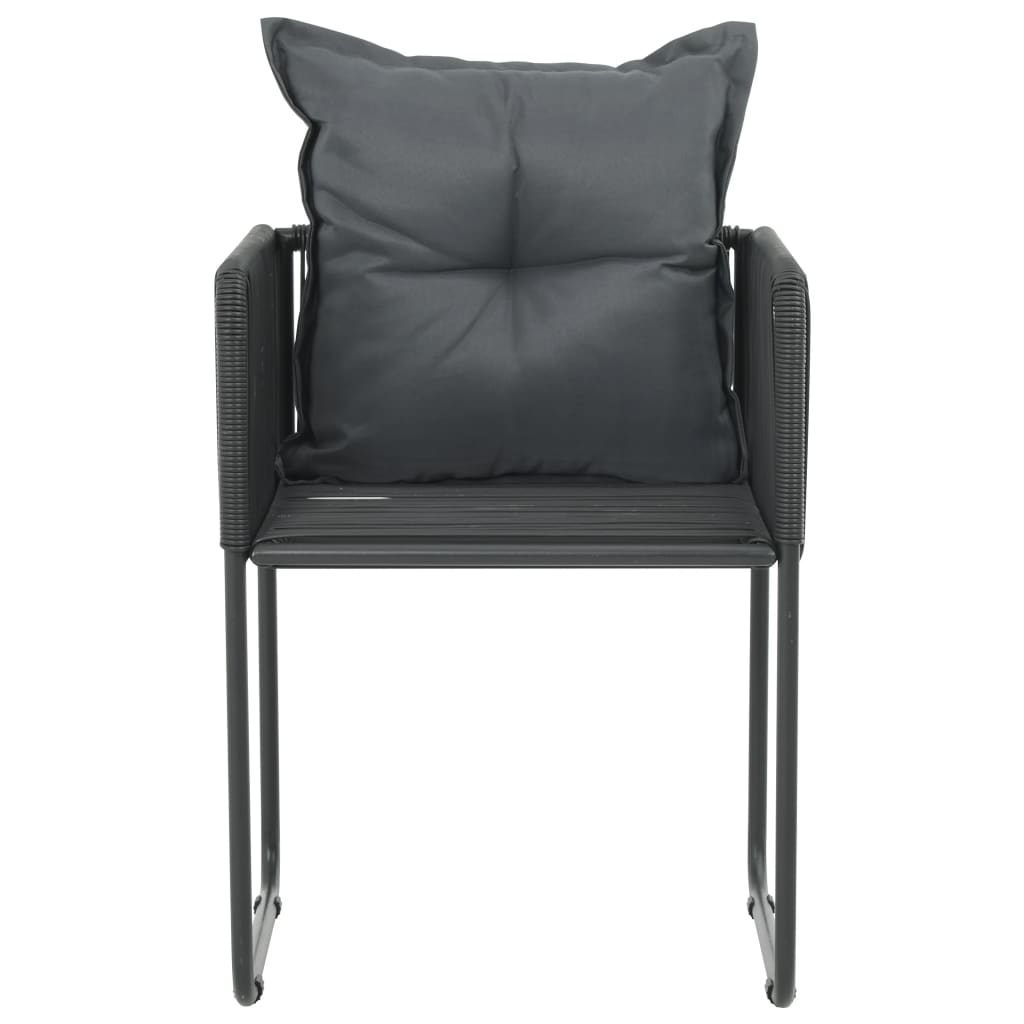 Tuinstoelen 2 st met kussens poly rattan zwart is nu te koop bij PeponiXL, paradijselijk wonen!