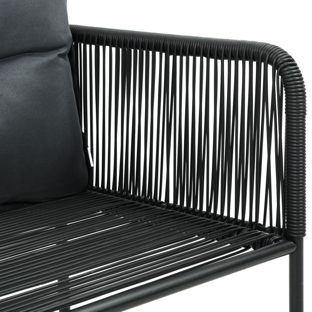 Tuinstoelen 2 st met kussens poly rattan zwart is nu te koop bij PeponiXL, paradijselijk wonen!