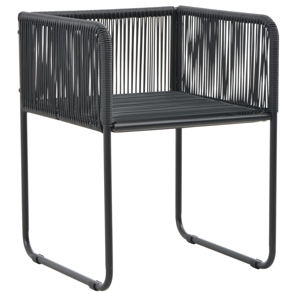 Tuinstoelen 2 st met kussens poly rattan zwart is nu te koop bij PeponiXL, paradijselijk wonen!
