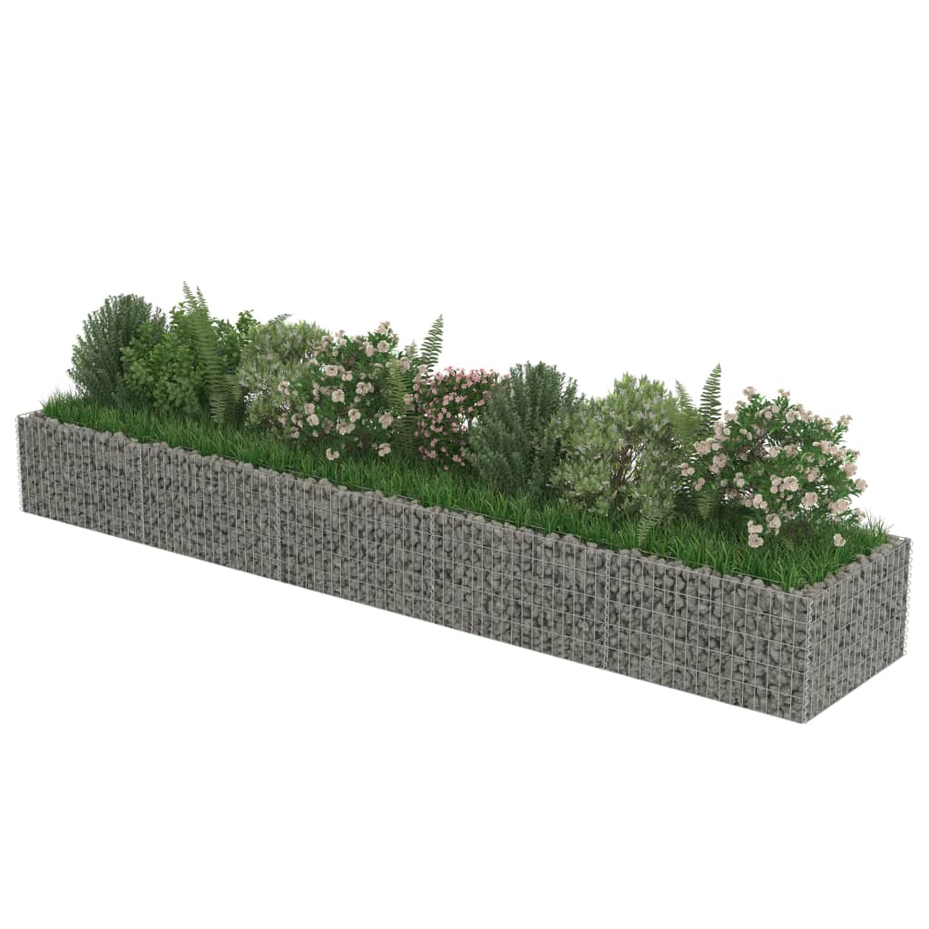 Gabion plantenbak verhoogd 450x90x50 cm gegalvaniseerd staal is nu te koop bij PeponiXL, paradijselijk wonen!
