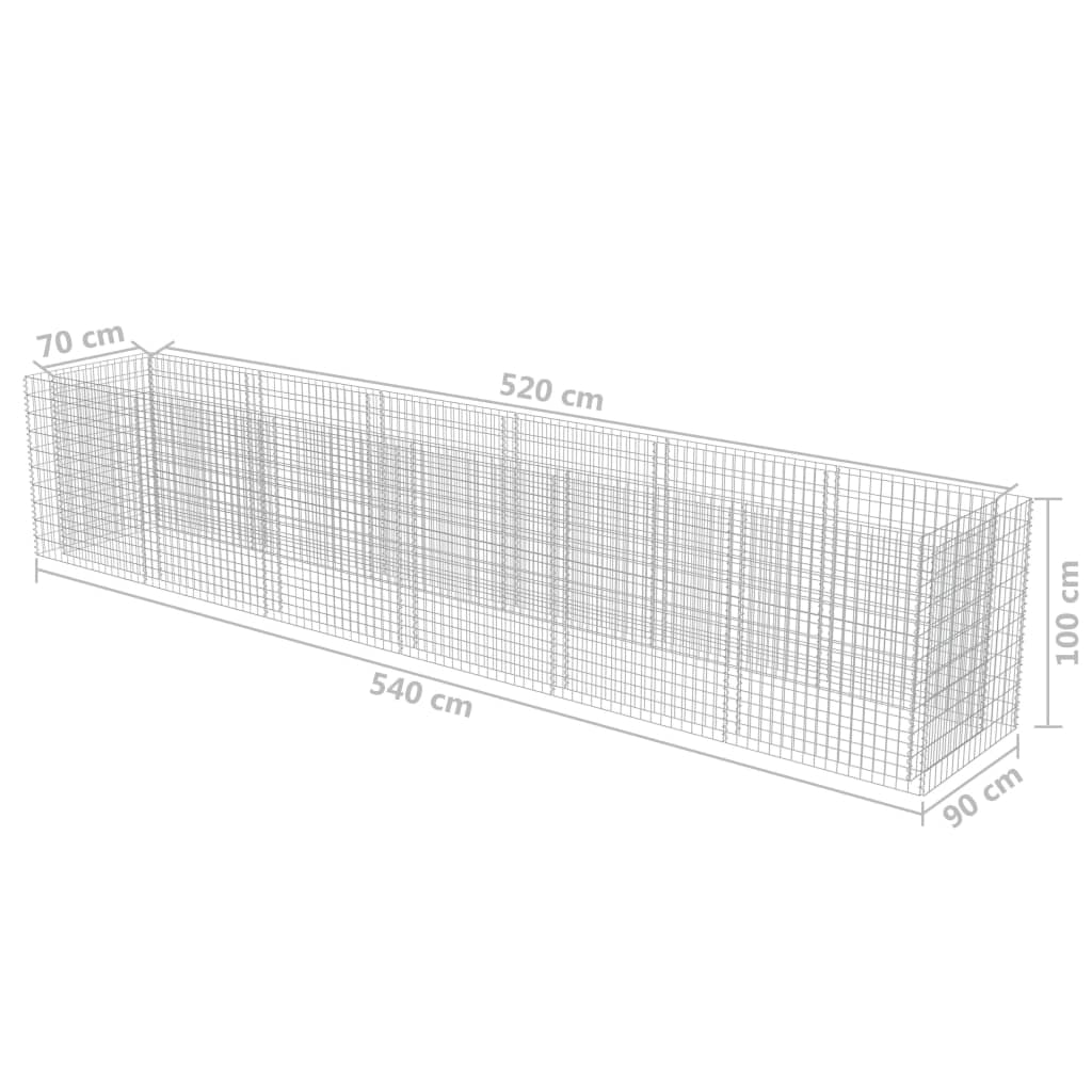 Gabion plantenbak verhoogd 540x90x100 cm gegalvaniseerd staal is nu te koop bij PeponiXL, paradijselijk wonen!