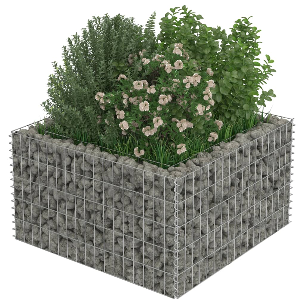 Gabion plantenbak verhoogd 90x90x50 cm gegalvaniseerd staal is nu te koop bij PeponiXL, paradijselijk wonen!