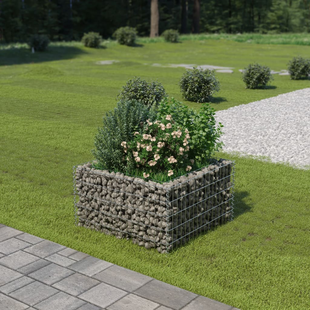 Gabion plantenbak verhoogd 90x90x50 cm gegalvaniseerd staal is nu te koop bij PeponiXL, paradijselijk wonen!