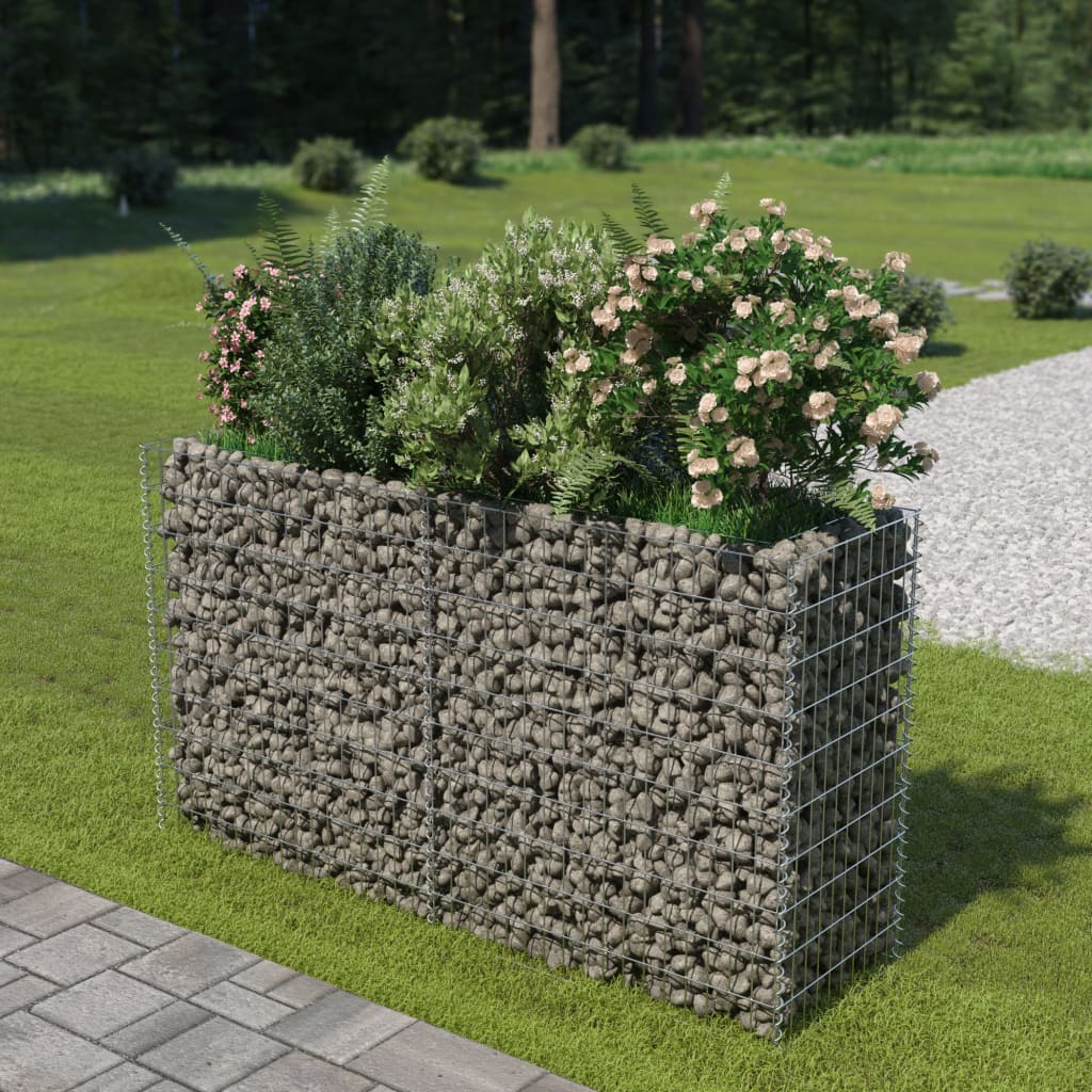 Gabion plantenbak verhoogd 180x50x100 cm gegalvaniseerd staal is nu te koop bij PeponiXL, paradijselijk wonen!
