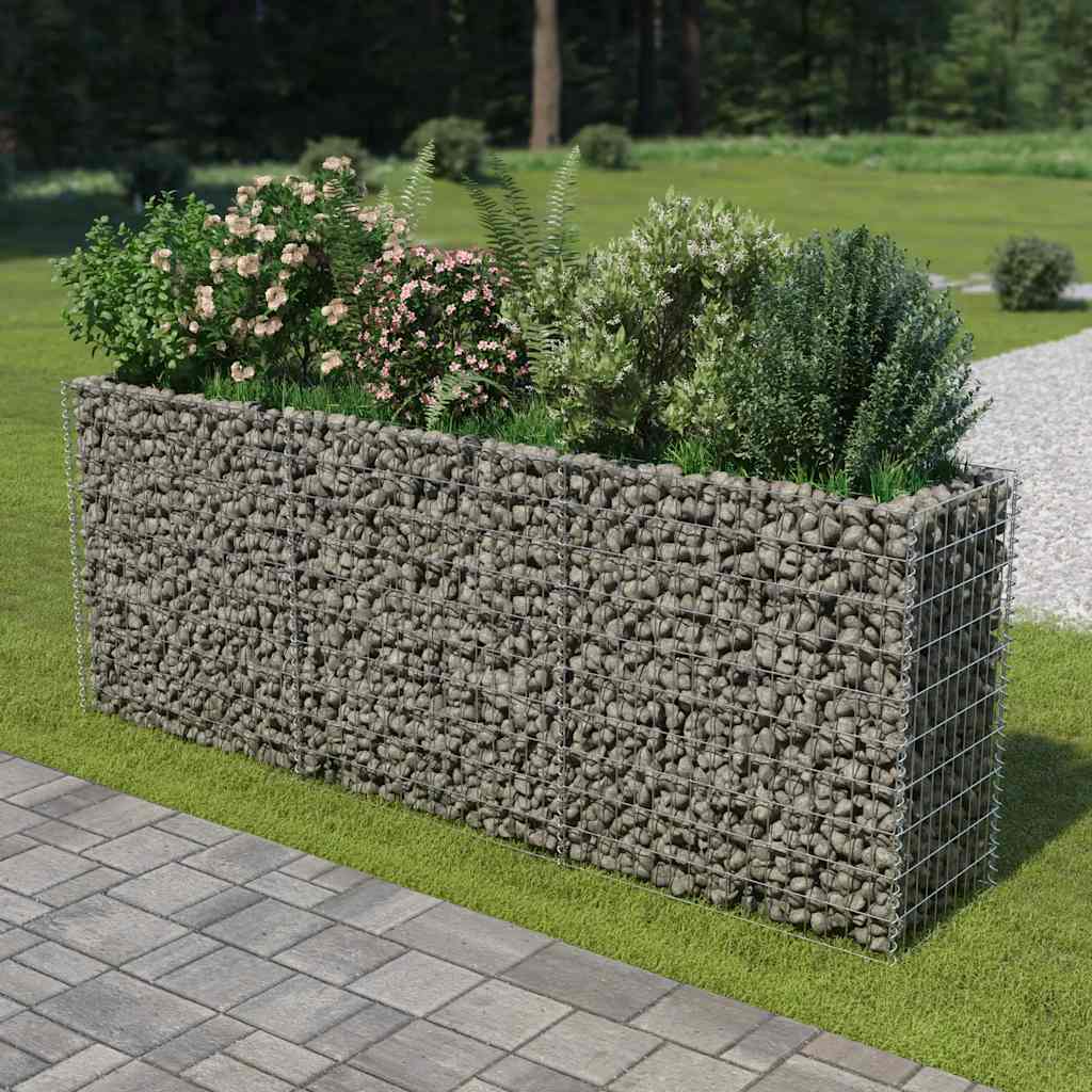 Gabion plantenbak verhoogd 270x50x100 cm gegalvaniseerd staal is nu te koop bij PeponiXL, paradijselijk wonen!