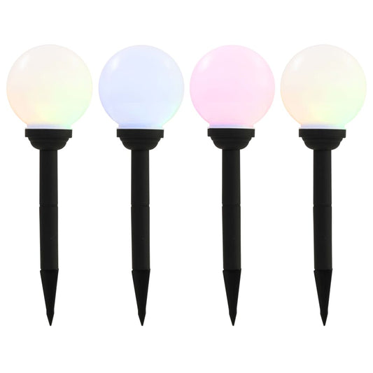 LED-solarlampen rond 15 cm RGB 4 st is nu te koop bij PeponiXL, paradijselijk wonen!