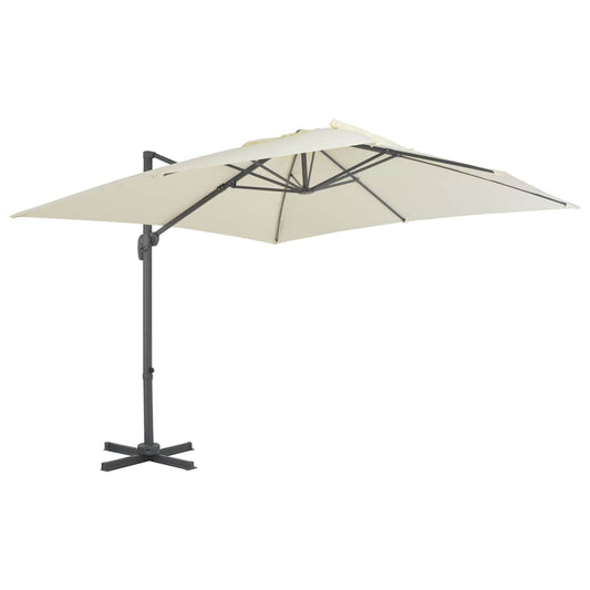 Zwevende parasol met aluminium paal 300x300 cm zandkleur is nu te koop bij PeponiXL, paradijselijk wonen!