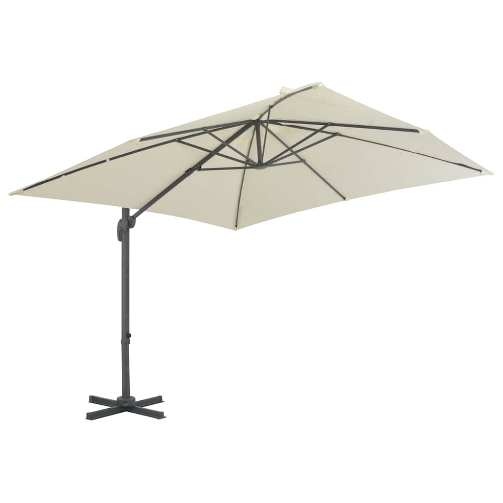 Zwevende parasol met aluminium paal 300x300 cm zandkleur is nu te koop bij PeponiXL, paradijselijk wonen!