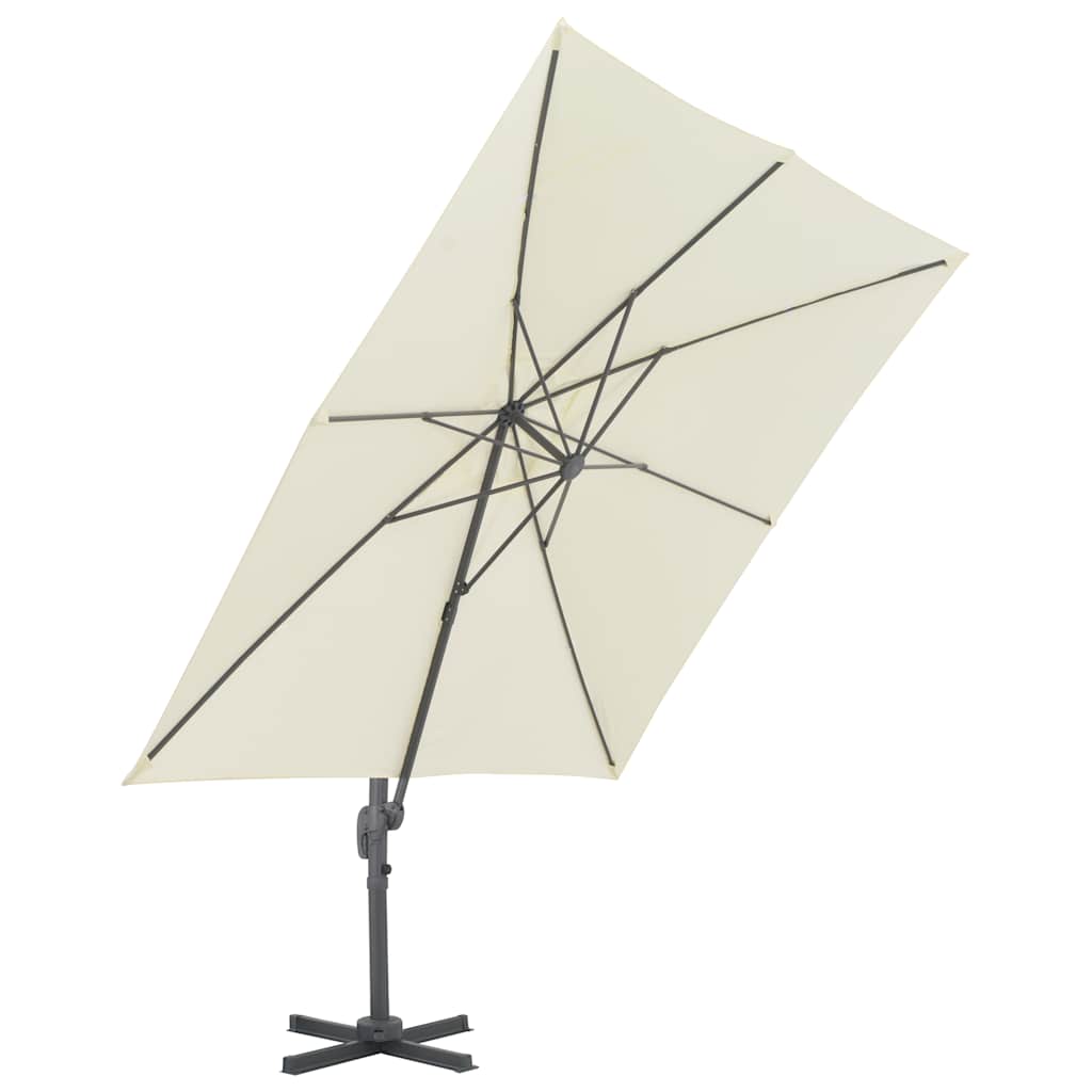 Zwevende parasol met aluminium paal 300x300 cm zandkleur is nu te koop bij PeponiXL, paradijselijk wonen!