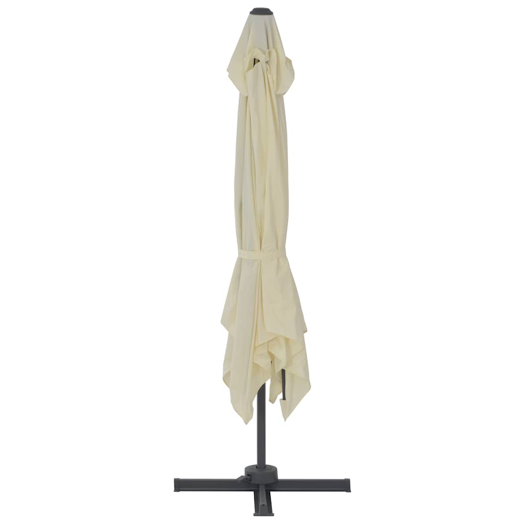 Zwevende parasol met aluminium paal 300x300 cm zandkleur is nu te koop bij PeponiXL, paradijselijk wonen!