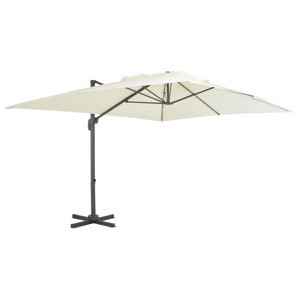Zwevende parasol met aluminium paal 400x300 cm zand is nu te koop bij PeponiXL, paradijselijk wonen!