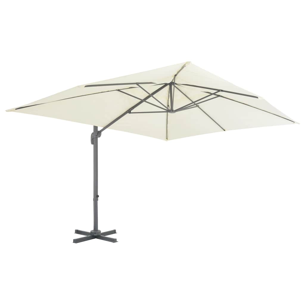 Zwevende parasol met aluminium paal 400x300 cm zand is nu te koop bij PeponiXL, paradijselijk wonen!