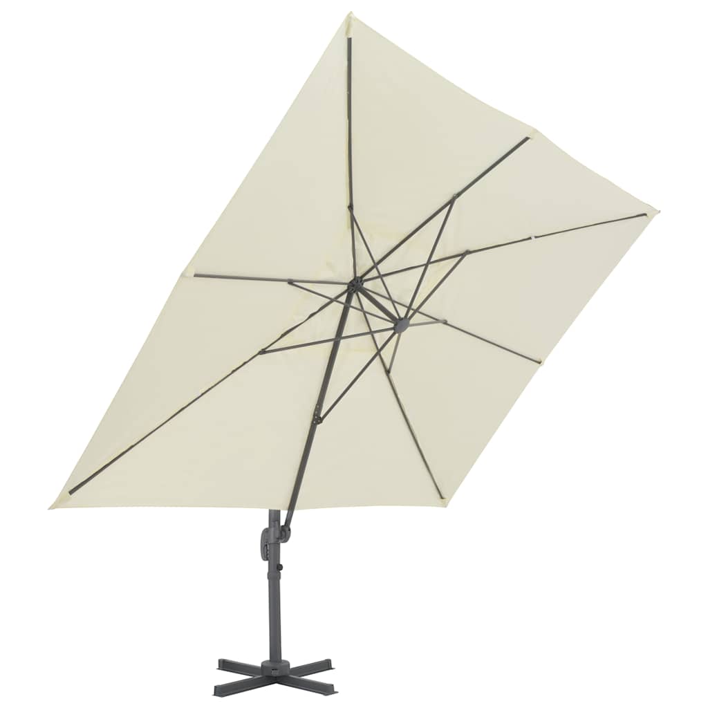 Zwevende parasol met aluminium paal 400x300 cm zand is nu te koop bij PeponiXL, paradijselijk wonen!