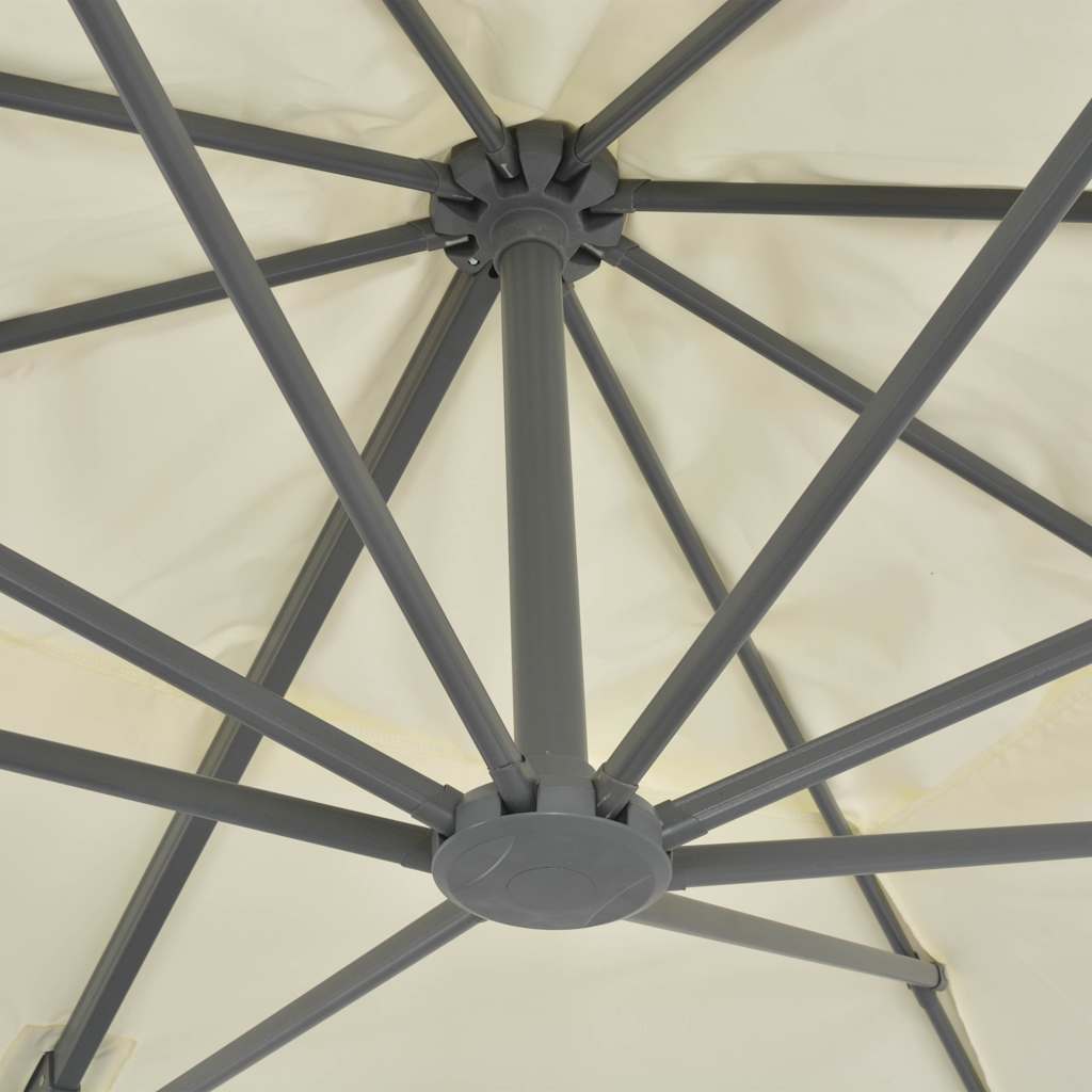 Zwevende parasol met aluminium paal 400x300 cm zand is nu te koop bij PeponiXL, paradijselijk wonen!