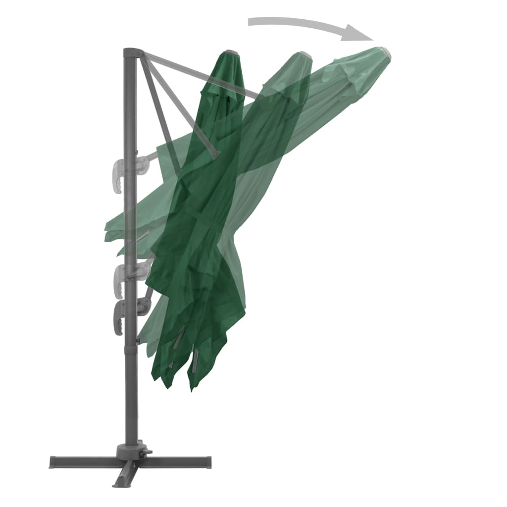 Zweefparasol met aluminium paal 400x300 cm groen is nu te koop bij PeponiXL, paradijselijk wonen!