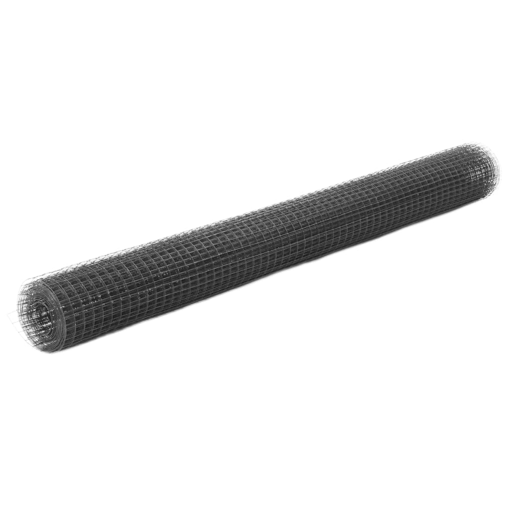 Kippengaas 10x1,5 m staal met PVC coating grijs is nu te koop bij PeponiXL, paradijselijk wonen!