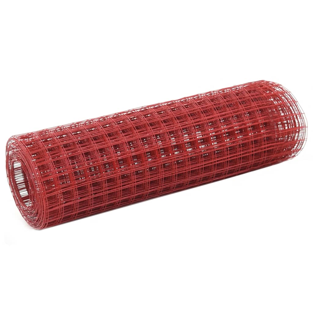 Kippengaas 25x0,5 m staal met PVC coating rood is nu te koop bij PeponiXL, paradijselijk wonen!