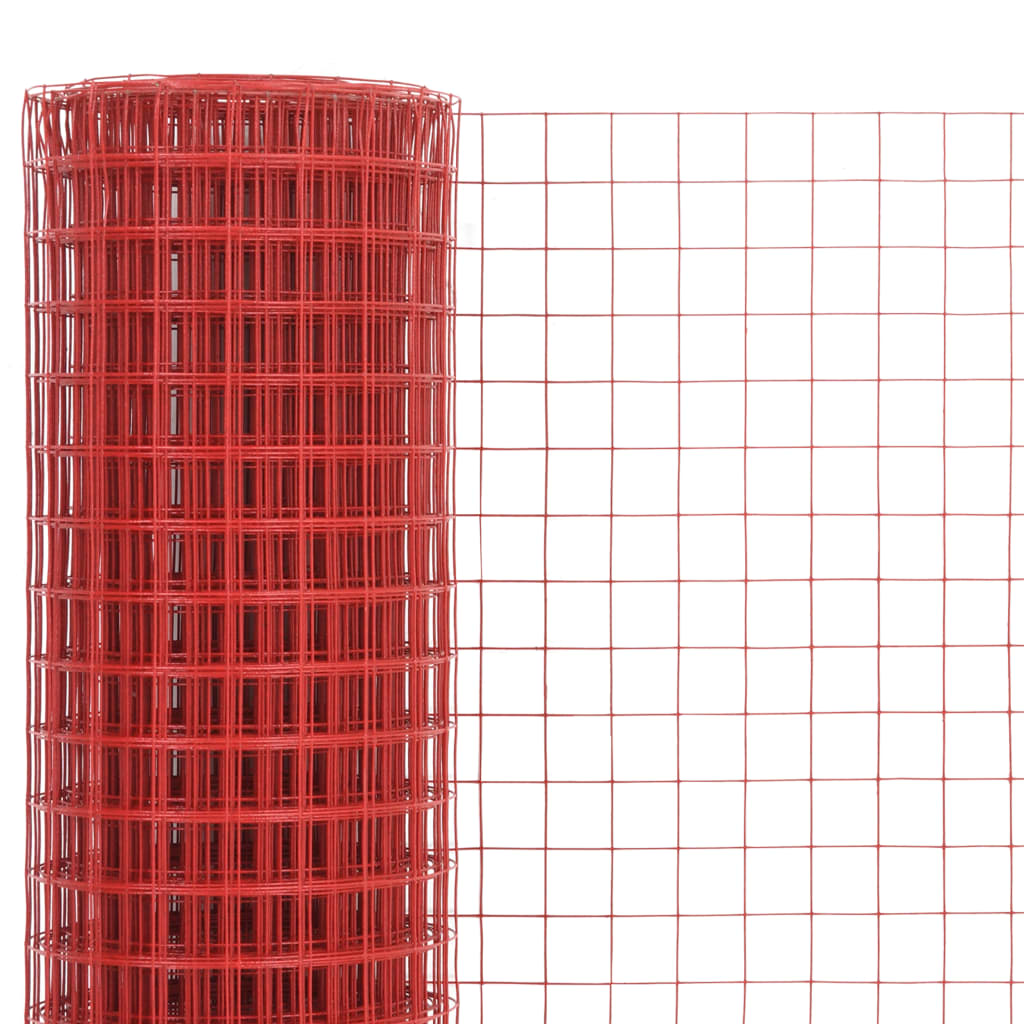 Kippengaas 25x0,5 m staal met PVC coating rood is nu te koop bij PeponiXL, paradijselijk wonen!