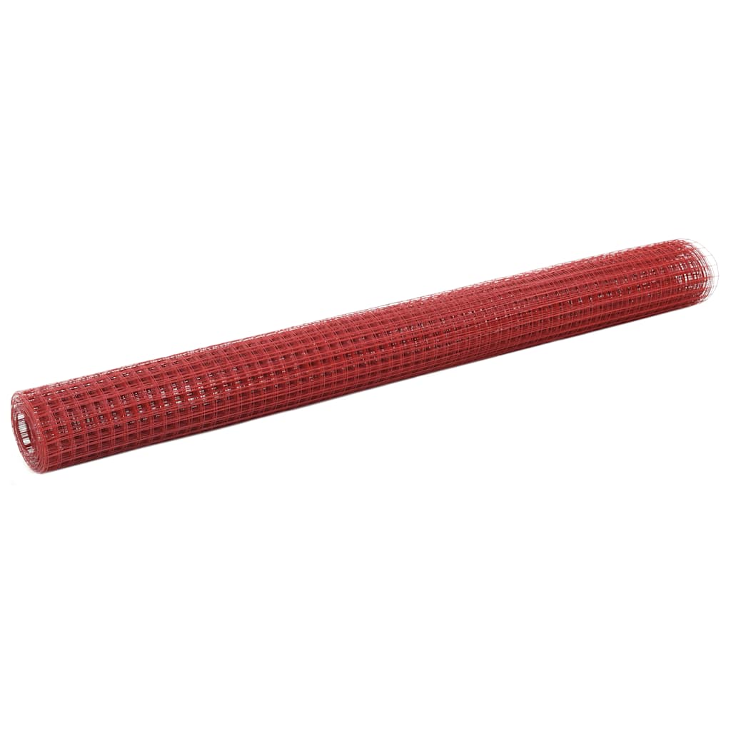 Kippengaas 25x1,5 m staal met PVC coating rood is nu te koop bij PeponiXL, paradijselijk wonen!