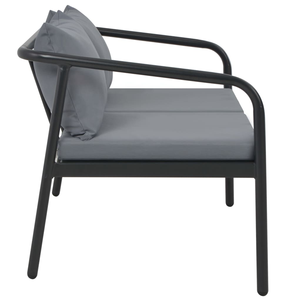 Tuinbank tweezits met kussens aluminium grijs is nu te koop bij PeponiXL, paradijselijk wonen!