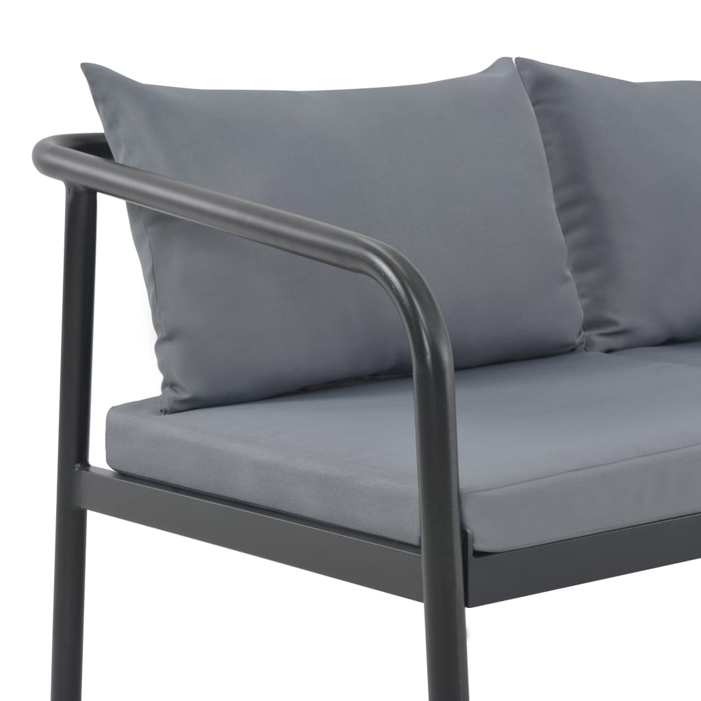 Tuinbank tweezits met kussens aluminium grijs is nu te koop bij PeponiXL, paradijselijk wonen!