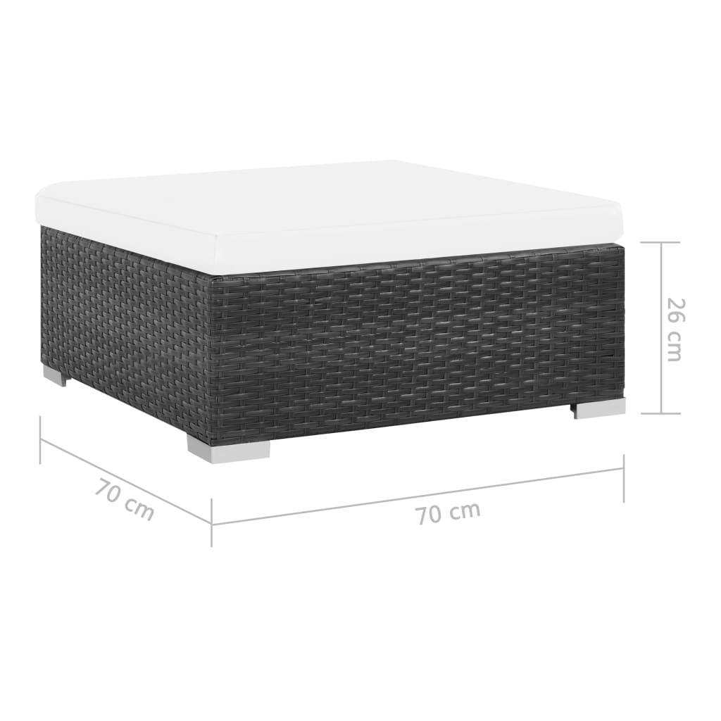 7-delige Loungeset met kussens poly rattan zwart is nu te koop bij PeponiXL, paradijselijk wonen!
