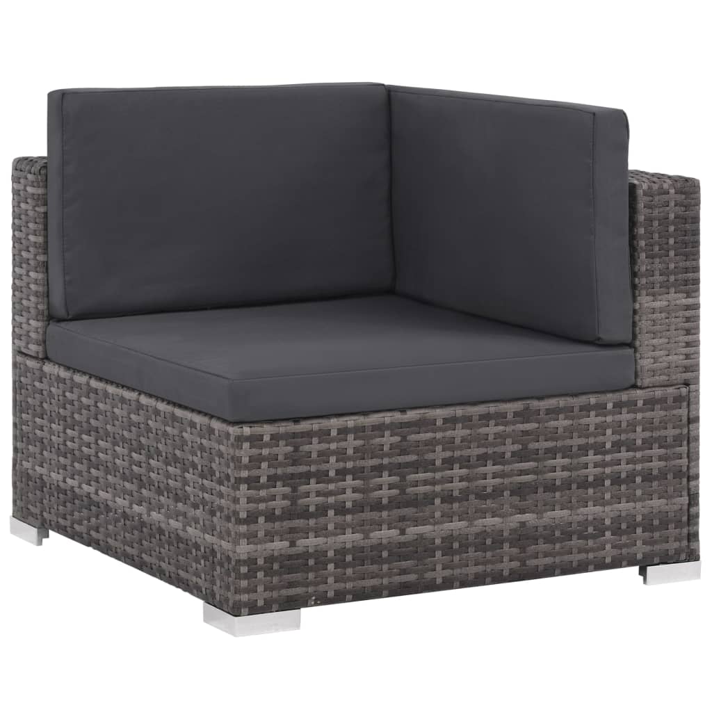 7-delige Loungeset met kussens poly rattan grijs is nu te koop bij PeponiXL, paradijselijk wonen!