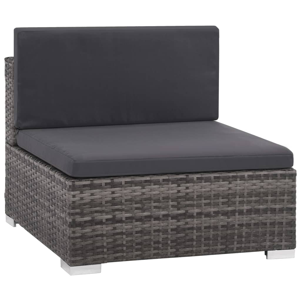 7-delige Loungeset met kussens poly rattan grijs is nu te koop bij PeponiXL, paradijselijk wonen!