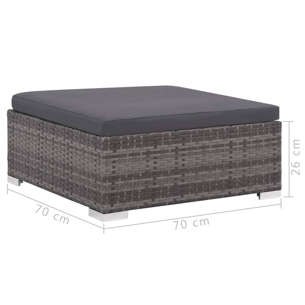 7-delige Loungeset met kussens poly rattan grijs is nu te koop bij PeponiXL, paradijselijk wonen!