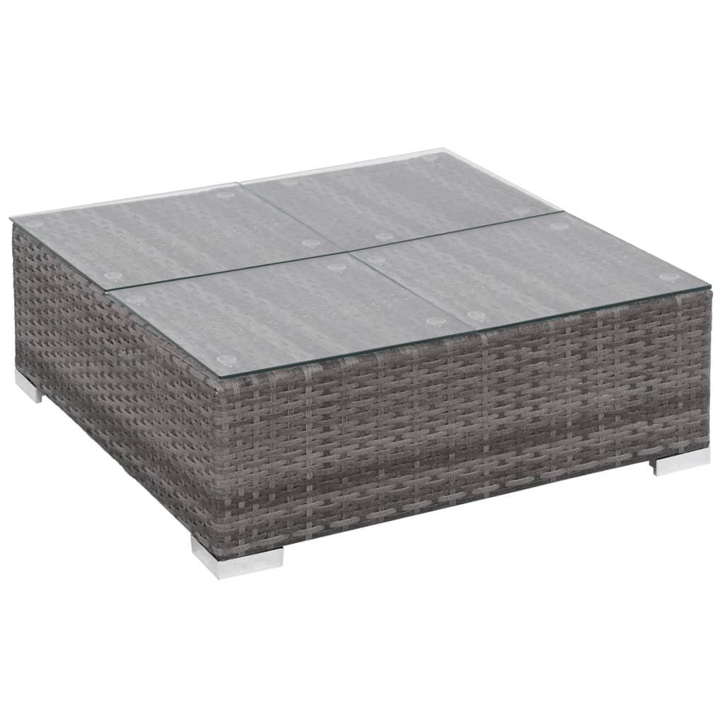 7-delige Loungeset met kussens poly rattan grijs is nu te koop bij PeponiXL, paradijselijk wonen!