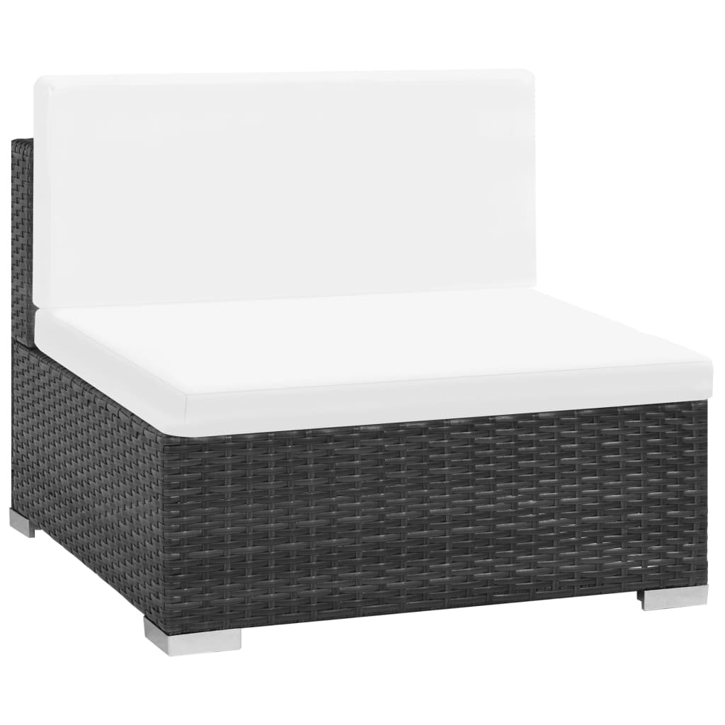 6-delige Loungeset met kussens poly rattan zwart is nu te koop bij PeponiXL, paradijselijk wonen!