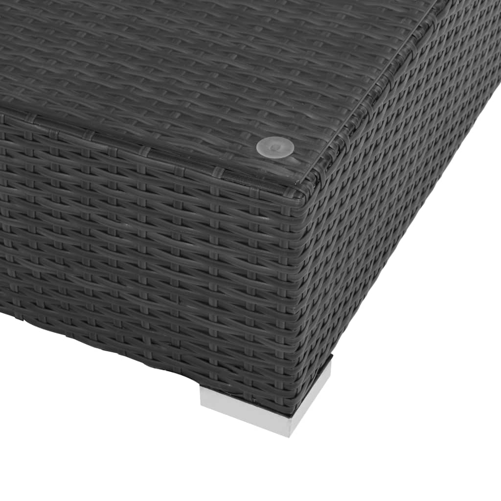 6-delige Loungeset met kussens poly rattan zwart is nu te koop bij PeponiXL, paradijselijk wonen!