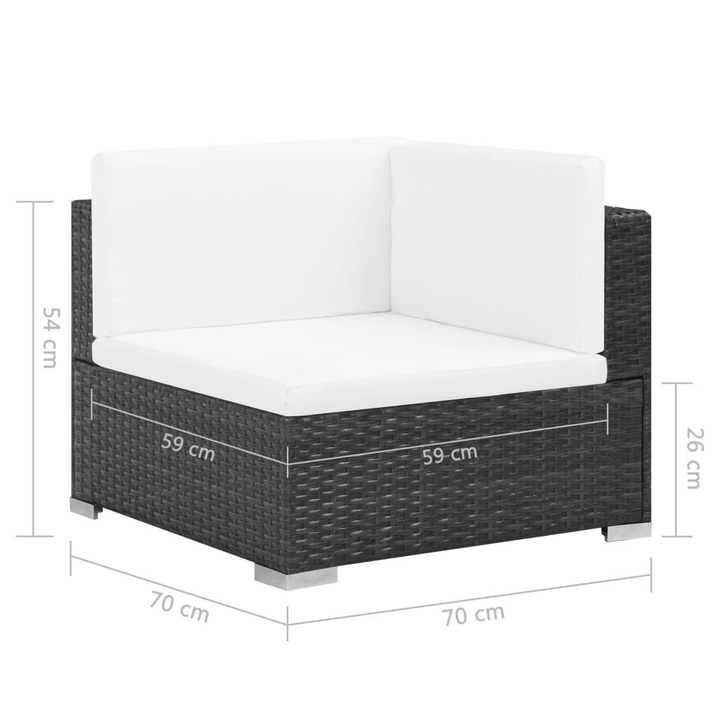 6-delige Loungeset met kussens poly rattan zwart is nu te koop bij PeponiXL, paradijselijk wonen!