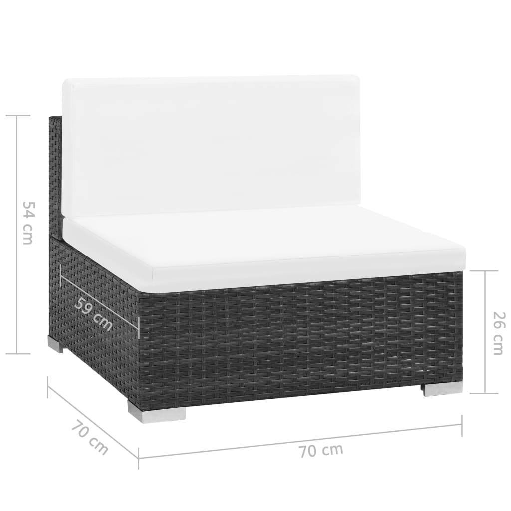 6-delige Loungeset met kussens poly rattan zwart is nu te koop bij PeponiXL, paradijselijk wonen!