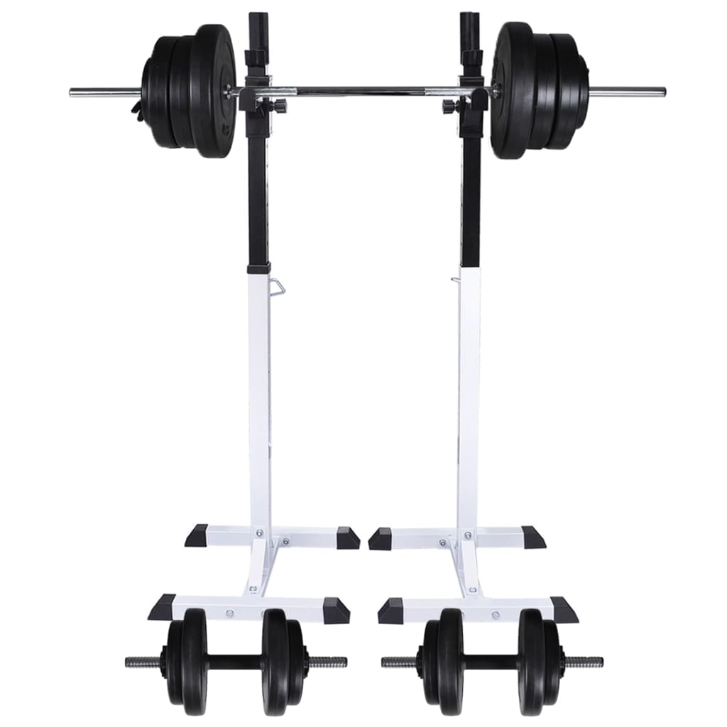 Halter-/squatrek met halterset 60,5 kg is nu te koop bij PeponiXL, paradijselijk wonen!