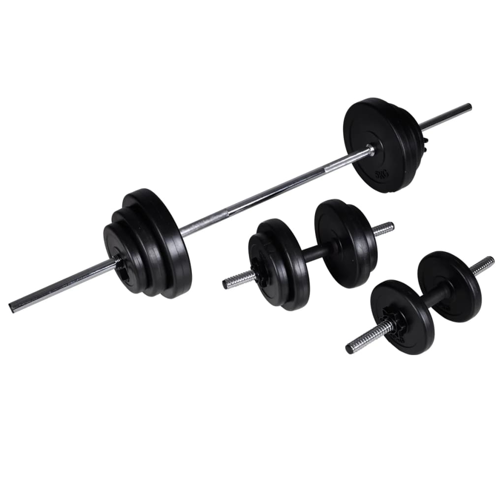 Halter-/squatrek met halterset 30,5 kg is nu te koop bij PeponiXL, paradijselijk wonen!