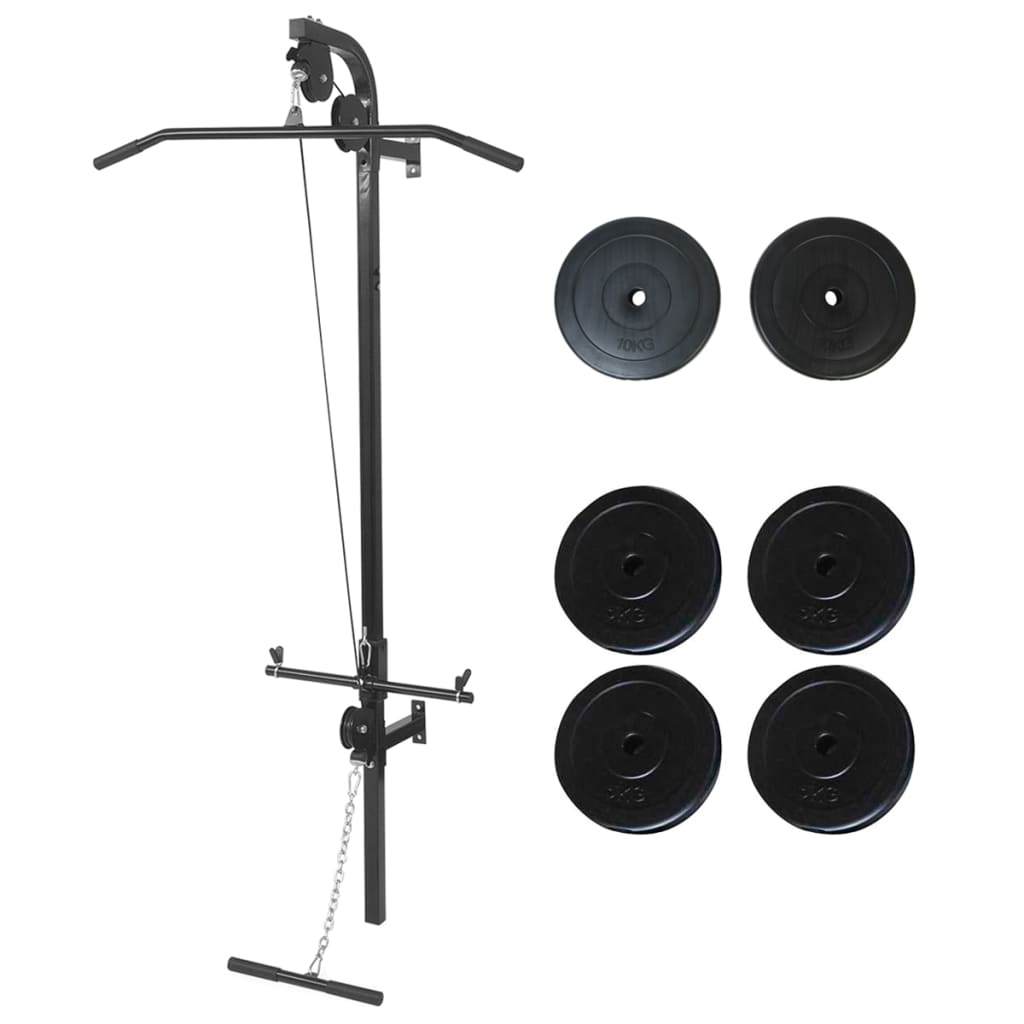 Krachttoren voor aan de wand met gewichtsschijven 40 kg is nu te koop bij PeponiXL, paradijselijk wonen!