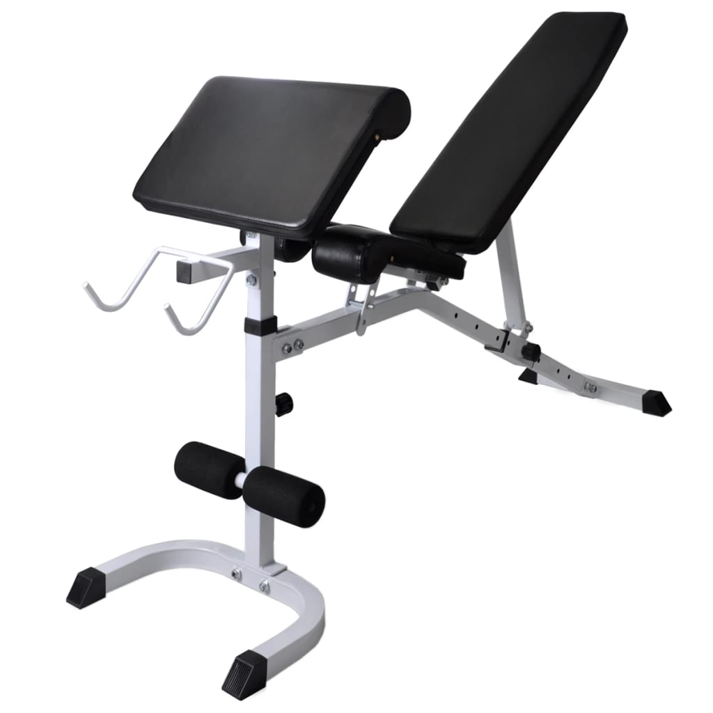 Trainingsbank met gewichtenrek en halterset 90 kg is nu te koop bij PeponiXL, paradijselijk wonen!