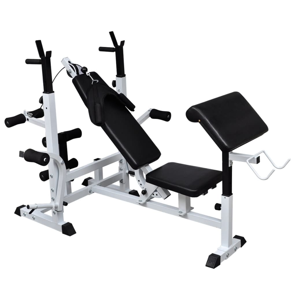 Gewichtenbank met gewichtenrek en halterset 90 kg is nu te koop bij PeponiXL, paradijselijk wonen!