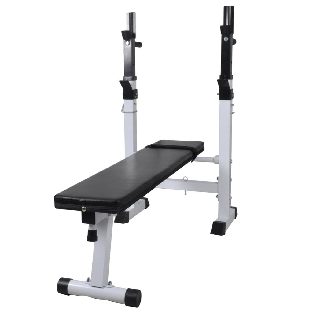 Trainingsbank met gewichtenrek en halterset 120 kg is nu te koop bij PeponiXL, paradijselijk wonen!