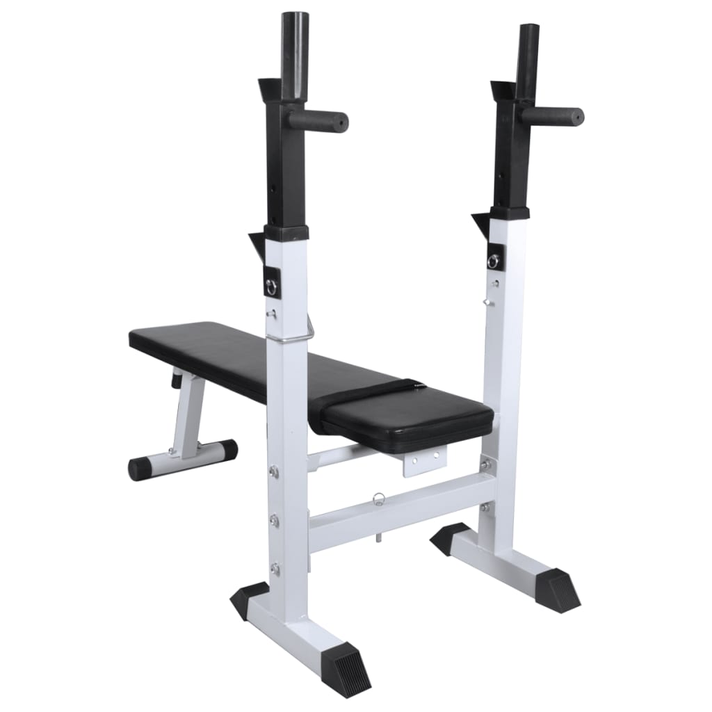 Trainingsbank met gewichtenrek en halterset 120 kg is nu te koop bij PeponiXL, paradijselijk wonen!